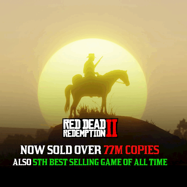 《荒野大镖客2》销量超7700万 已是史上最畅销第五大游戏