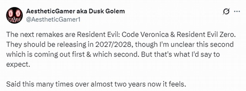 《生化危机0》《维罗妮卡》重制版或于2027-2028年推出